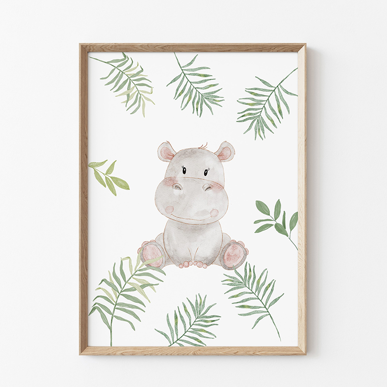 Plakat safari z hipopotamem