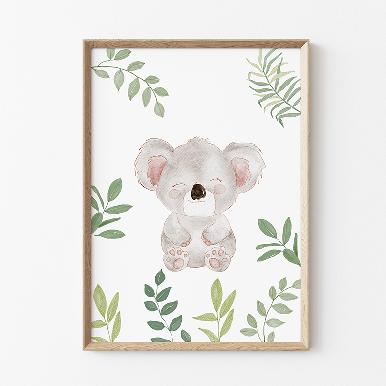 plakat z misiem koala stylu safari